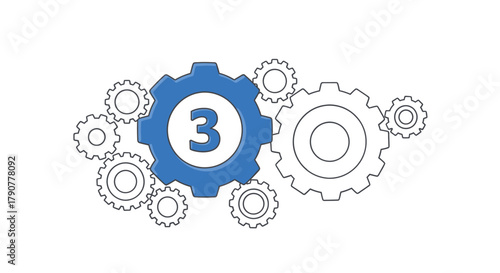 Gears mechanism concept industrial process engineering design
