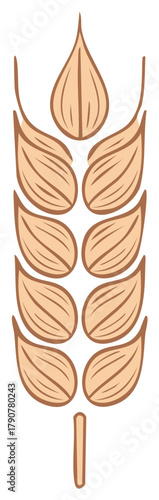 Wheat ear vector drawing graphic simple wheatstalk icon Wheat ears symbol
