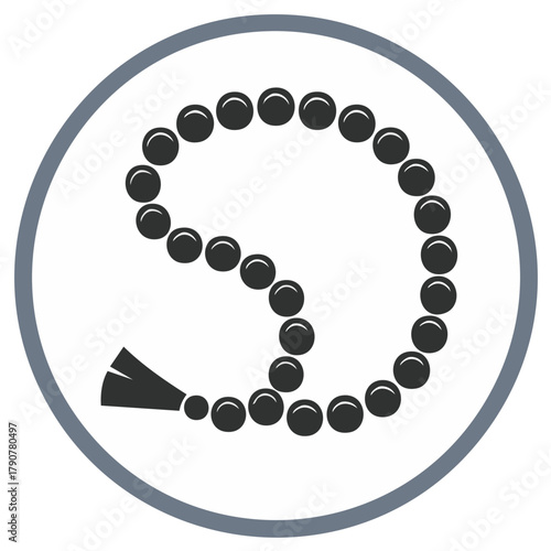 Islamic Prayer Beads with Tassel Icon Graphic Element