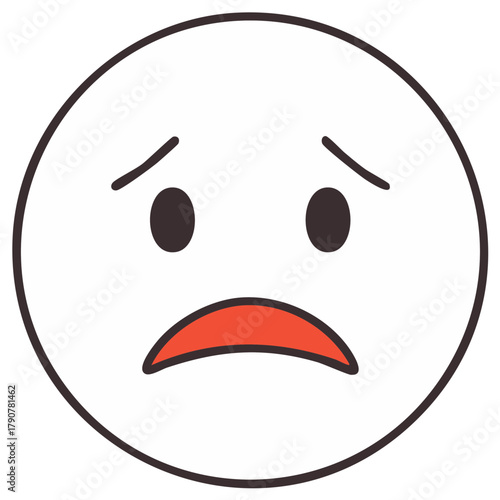 Sad face emoji expressing distress and disappointment