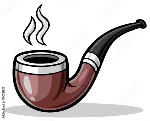Smoking Pipe Cartoon Illustration