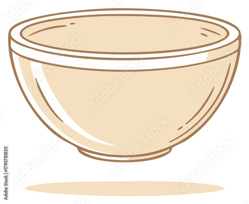 Clean minimalist empty light brown serving dish vector illustration
