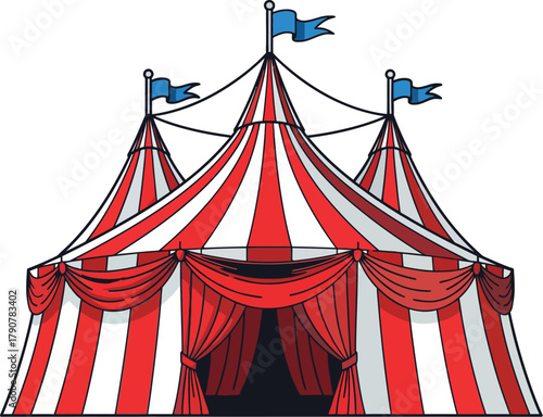 Circus tent carnival big top entertainment vector illustration 