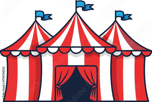 Circus tent carnival big top entertainment vector illustration 
