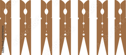 Wooden clothespin vector icon for laundry and hanging vector illustration 