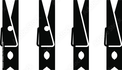 Wooden clothespin vector icon for laundry and hanging vector illustration 