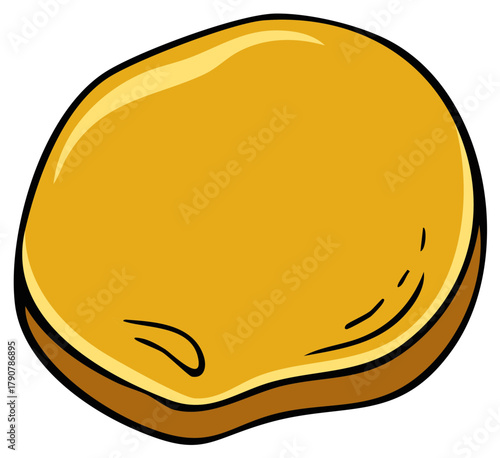 Cartoon illustration of a single potato with a light brown outline and details