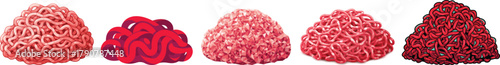 Ground Meat Vector Clipart Bundle: Minced Beef, Pork, and Stylized Food Illustration Set