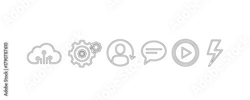 Minimal Tech Icons for UI Dashboard and App Functions