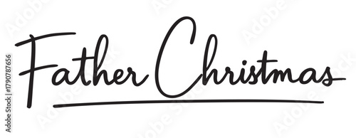 Father Christmas Signature — Santa Claus Handwritten Sign for Christmas Certificate or Letter Template
