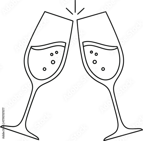 Two champagne glasses toasting in celebration of a special event or occasion
