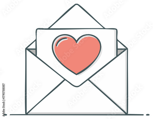Open Envelope with Heart Symbol Message