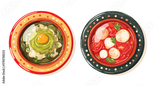 Vibrant Traditional Mexican Dishes Displayed on Colorful Plate