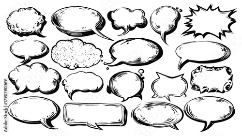 Modern Quotation Marks Speech Bubble Set for Graphic Designers