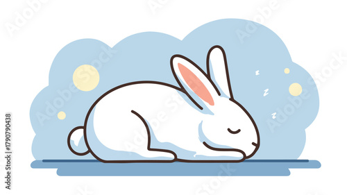 Adorable Sleeping Bunny Vector Icon for Graphic Design Projects