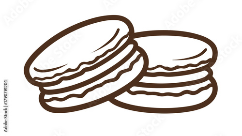 Delicious Macarons Solid Icon for Coconut or Ground Almonds