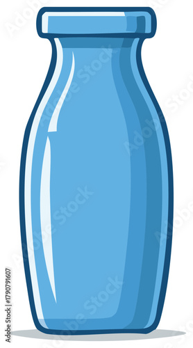 Light Blue Glass Bottle Container Isolated Illustration for Beverages and Liquids