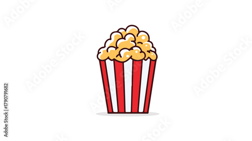 Delicious Popcorn Solid Icon Vector Illustration