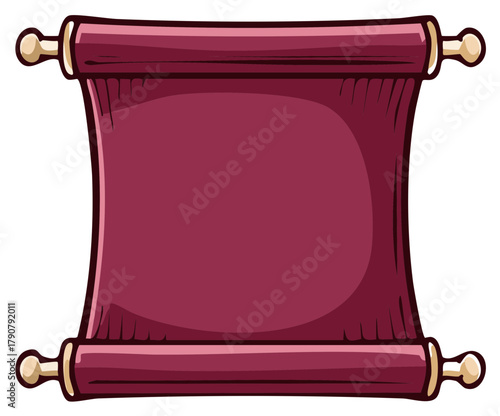 Classic Burgundy Scroll with Wooden Rollers Decorative Blank Paper