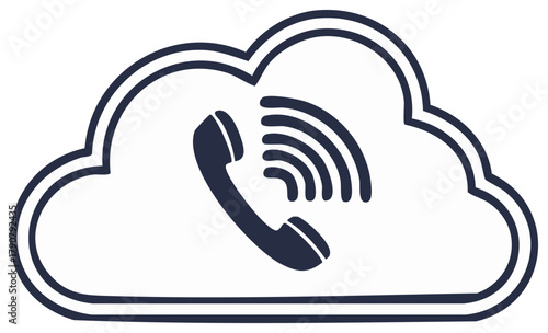 Cloud Telephone Communication Icon Calling Voice Over Internet Protocol VoIP Service