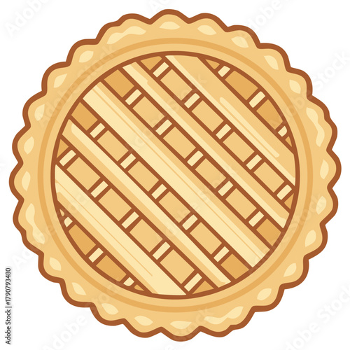 Delicious golden brown lattice top pie pastry close up with rustic crust design