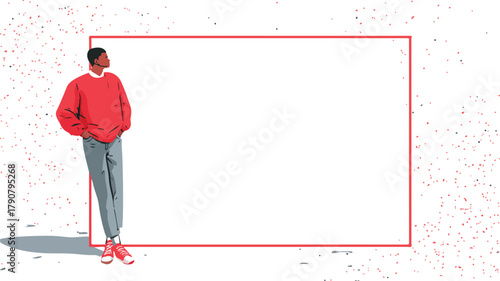 Confident Boy Embracing Flexibility within Rectangular Boundaries