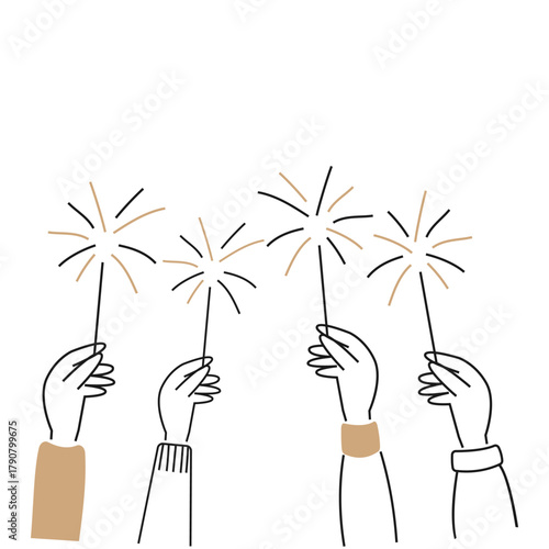 hand holding a sparklers