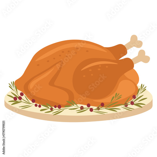 Roasted turkey on a plate