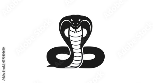 Black cobra illustration on white background animal symbol vector