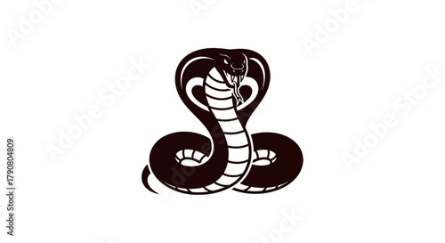 Black cobra snake illustration isolated on white background vector design