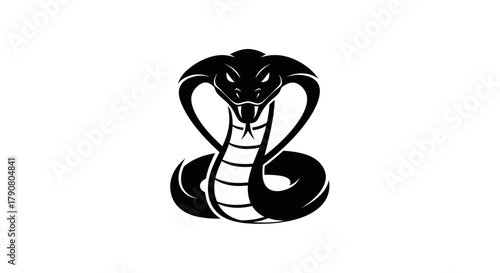 Black cobra snake illustration on white background vector design