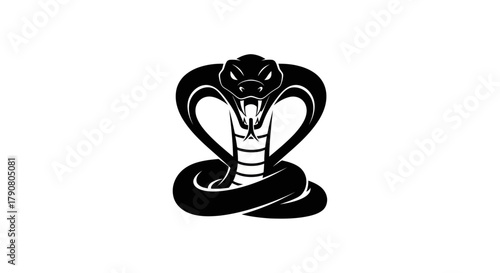 Black cobra snake illustration on white background vector design