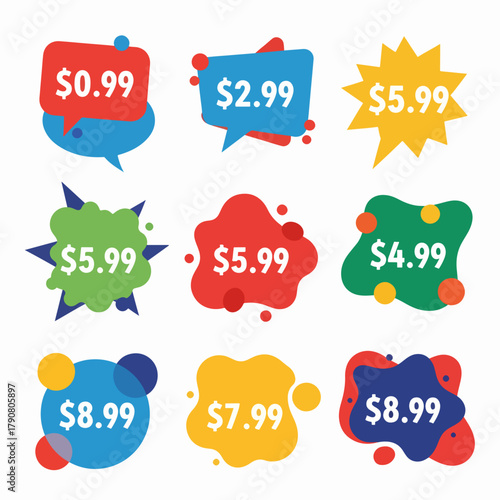 Creative Discount Labels in Speech Bubble Designs