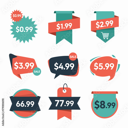 Creative Clearance Labels in Playful Graphic Styles