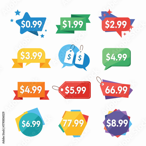 Vibrant Price Markers for Special Offers