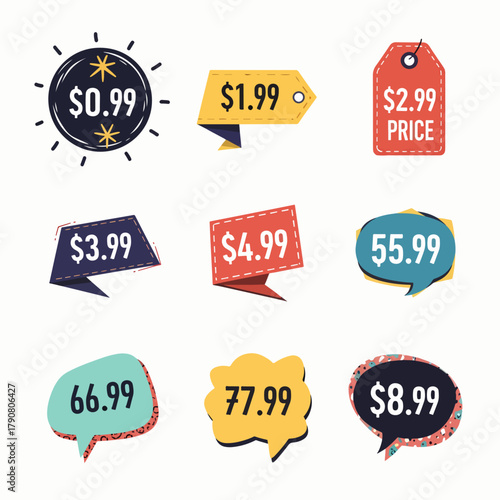 Colorful Price Labels for Seasonal Promotions