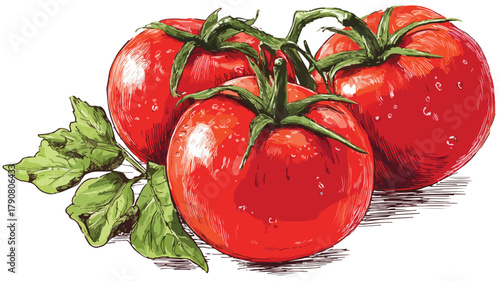 Vibrant Tomato Food and Drink Vector Collection for Healthy Lifestyle