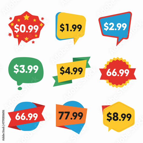 Supermarket Discount Stickers in Playful Graphic Styles