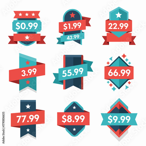 Vibrant Price Markers for Special Offers and Deals