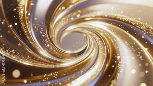 Gold and silver swirl with glittery stars