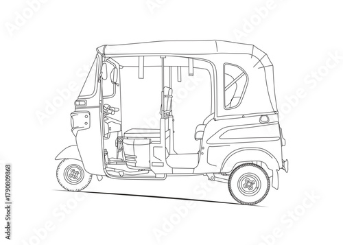 Auto Rickshaw Line Art Multiple Views of Tuk Tuk Vector Illustration,
CNG Three Wheeler Outline Drawing Front, Side, and Rear Views,
Detailed Tuk Tuk Vector Auto Rickshaw Minimal Line Artwork.