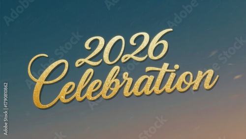 Wallpaper Mural Gold and blue banner with the words "2026 Celebration" written in gold Torontodigital.ca