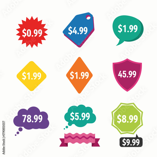 Colorful Sale Labels and Tags Set for Retail Promotion