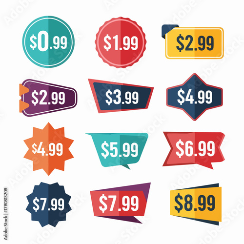business signs, and retail price tag elements for web banner design and promotional speech bubble offers