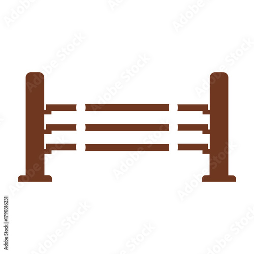 Simple Rustic Fence Illustration Country Style Fencing Wooden Barrier Structure Agricultural Design Element Farm