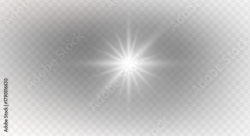 PNG sparkle effect with spotlight and glowing light on abstract stadium scene, flare burst, glitter disco flash, futuristic glow, beam, laser ray, magic lens, transparent background 