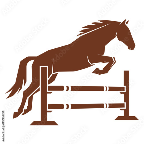 Horse Jumping Silhouette Vector Equestrian Sport Riding Animal Graphic Horse Show Competition Performance Jumping