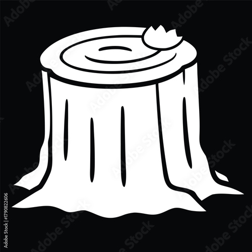 A tree stump is the remaining part of a tree trunk.