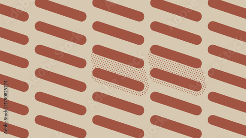Pattern of brown rounded rectangles on beige background with dotted overlay sections visible too 100