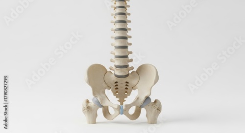 Anatomical study of human spine, pelvis, and hip bones for medical instruction